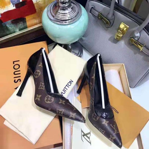 Louis Vuitton LV Women Chérie Pump in Patent Monogram Canvas and Patent Calf Leather (7)