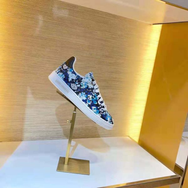 Louis Vuitton LV Women Frontrow Sneaker in Flower-Printed Calf Leather-Blue (2)