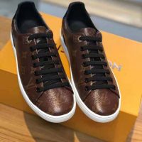 Louis Vuitton LV Women Frontrow Sneaker in Patent Monogram Canvas-Brown (1)