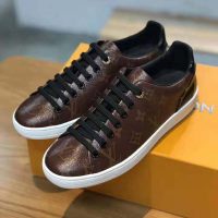 Louis Vuitton LV Women Frontrow Sneaker in Patent Monogram Canvas-Brown (1)