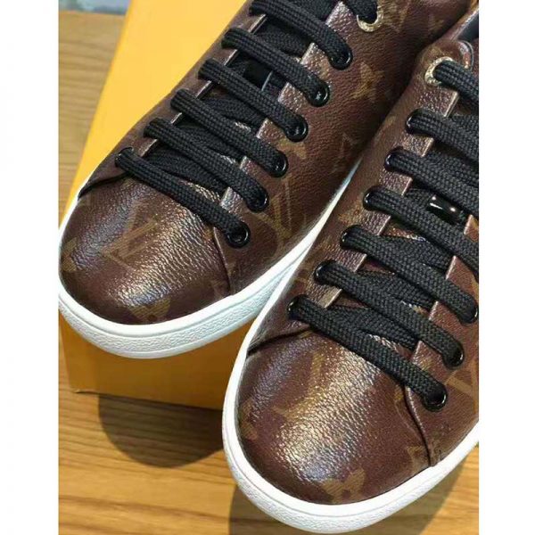 Louis Vuitton LV Women Frontrow Sneaker in Patent Monogram Canvas-Brown (4)