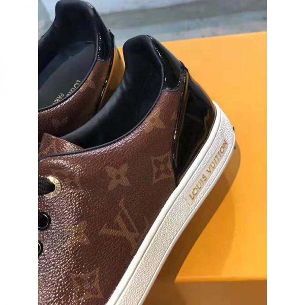 Louis Vuitton LV Women Frontrow Sneaker in Patent Monogram Canvas-Brown (5)