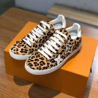 Louis Vuitton LV Women Frontrow Sneaker in Pony-Styled Calf Leather-Brown (1)