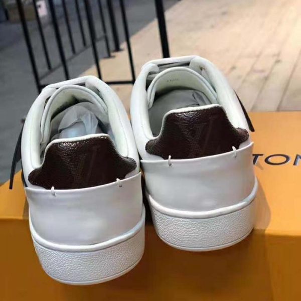 Louis Vuitton LV Women Frontrow Sneaker in White Calf Leather and Brown Rubber (4)