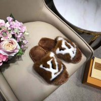 Louis Vuitton LV Women Homey Flat Mule in Mink Fur-Brown (1)