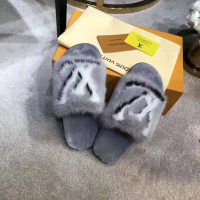 Louis Vuitton LV Women Homey Flat Mule in Mink Fur-Grey (1)