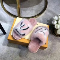 Louis Vuitton LV Women Homey Flat Mule in Mink Fur-Pink (1)