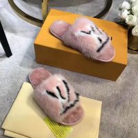 Louis Vuitton LV Women Homey Flat Mule in Mink Fur-Pink (1)