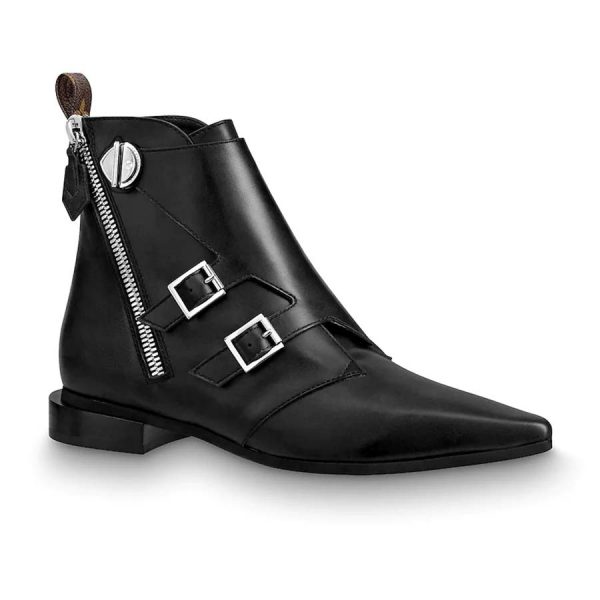 Louis Vuitton LV Women Jumble Flat Ankle Boot in Calf Leather-Black (1)