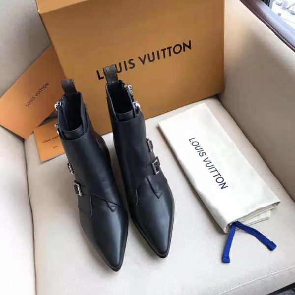 Louis Vuitton LV Women Jumble Flat Ankle Boot in Calf Leather-Black (2)