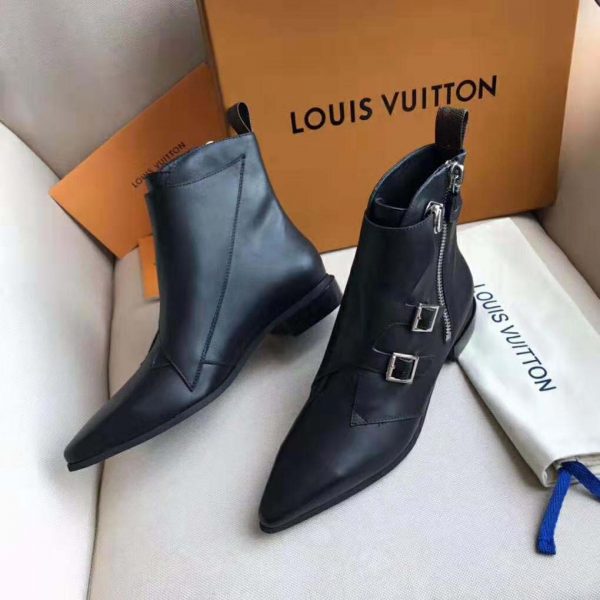 Louis Vuitton LV Women Jumble Flat Ankle Boot in Calf Leather-Black (3)