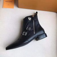 Louis Vuitton LV Women Jumble Flat Ankle Boot in Calf Leather-Black (1)