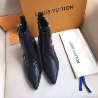 Louis Vuitton LV Women Jumble Flat Ankle Boot in Python and Rubber-Black (1)