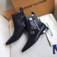 Louis Vuitton LV Women Jumble Flat Ankle Boot in Python and Rubber-Black (1)