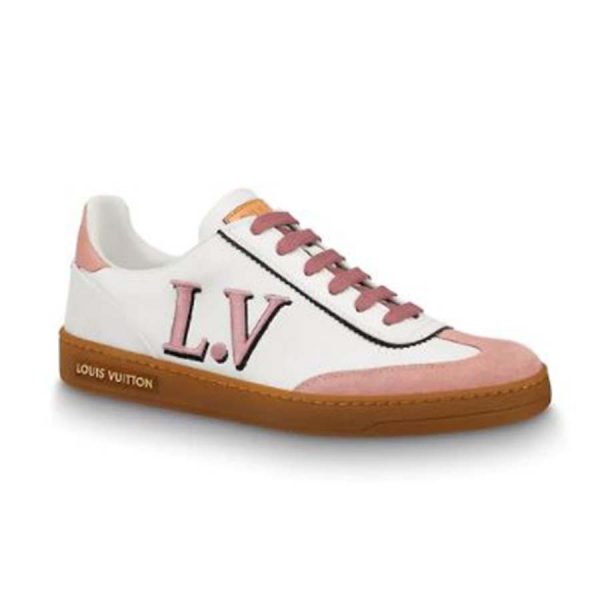 Louis Vuitton LV Women LV Frontrow Sneaker in Calf Leather and Suede Calf Leather-Pink (1)