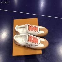 Louis Vuitton LV Women LV Frontrow Sneaker in Calf Leather and Suede Calf Leather-Pink (1)