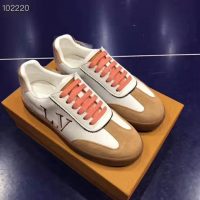 Louis Vuitton LV Women LV Frontrow Sneaker in Calf Leather and Suede Calf Leather-Pink (1)