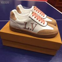 Louis Vuitton LV Women LV Frontrow Sneaker in Calf Leather and Suede Calf Leather-Pink (1)