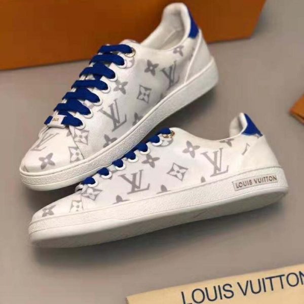 Louis Vuitton LV Women LV Frontrow Sneaker in Monogram-Print Textile-Blue (4)