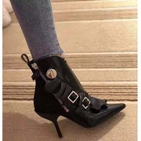 Louis Vuitton LV Women LV Janet Ankle Boot in Black Glazed Calf Leather 9.5 cm Heel (1)