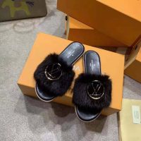 Louis Vuitton LV Women Lock It Mule in Mink and Leather-Black (1)