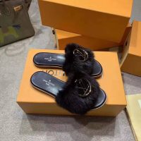 Louis Vuitton LV Women Lock It Mule in Mink and Leather-Black (1)