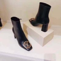 Louis Vuitton LV Women Madeleine Ankle Boot Soft Black Calf Leather 7.5 cm Heel (1)