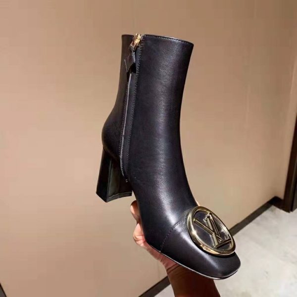 Louis Vuitton LV Women Madeleine Ankle Boot Soft Black Calf Leather 7.5 cm Heel (5)
