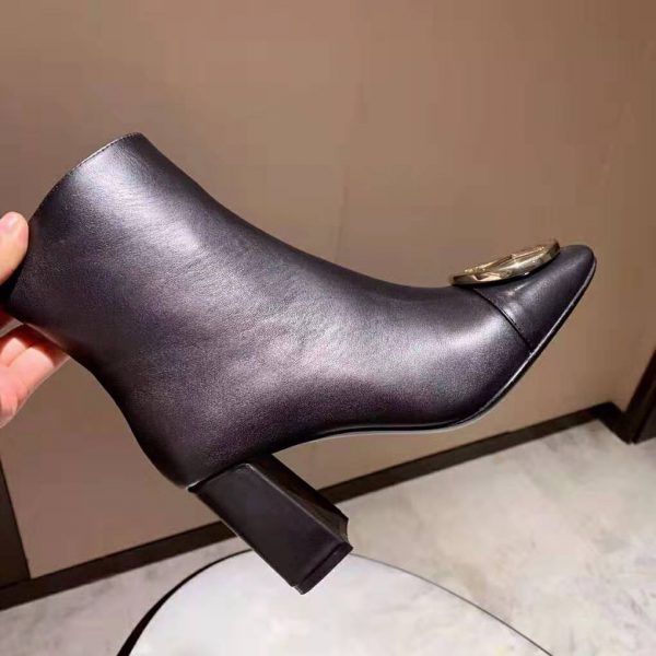 Louis Vuitton LV Women Madeleine Ankle Boot Soft Black Calf Leather 7.5 cm Heel (6)