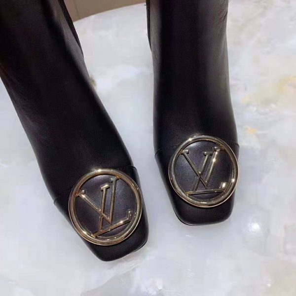 Louis Vuitton LV Women Madeleine Ankle Boot Soft Black Calf Leather 7.5 cm Heel (8)