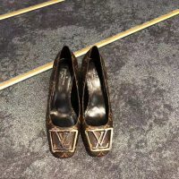 Louis Vuitton LV Women Madeleine Pump in Patent Monogram Canvas 7.5 cm Heel-Brown (1)