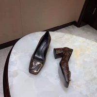 Louis Vuitton LV Women Madeleine Pump in Patent Monogram Canvas and Leather 7.5 cm Heel-Brown (1)