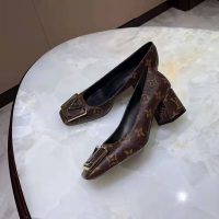 Louis Vuitton LV Women Madeleine Pump in Patent Monogram Canvas and Leather 7.5 cm Heel-Brown (1)