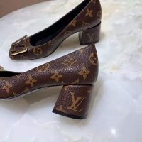 Louis Vuitton LV Women Madeleine Pump in Patent Monogram Canvas and Leather 7.5 cm Heel-Brown (1)