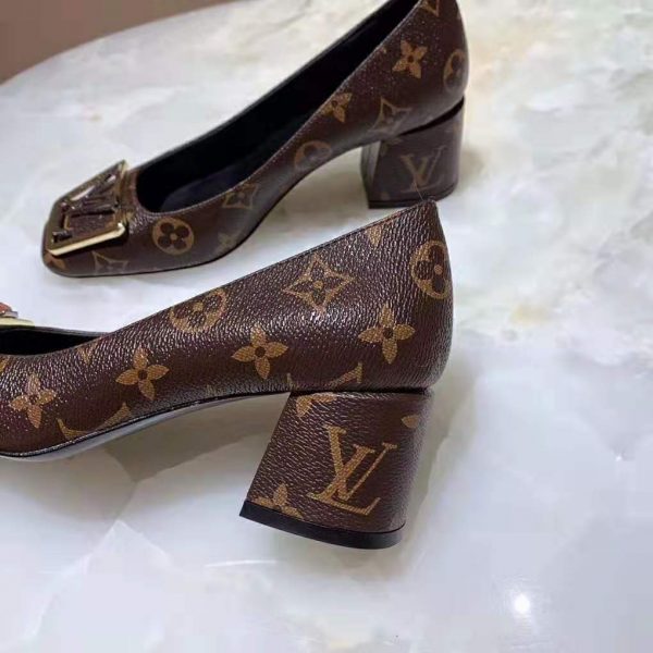 Louis Vuitton LV Women Madeleine Pump in Patent Monogram Canvas and Leather 7.5 cm Heel-Brown (13)