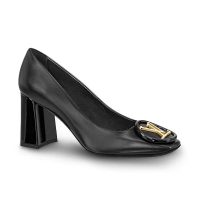 Louis Vuitton LV Women Madeleine Pump in Smooth Calf Leather with Versize LV Circle Signature-Black (1)