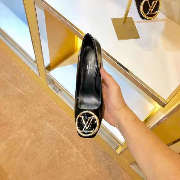Louis Vuitton LV Women Madeleine Pump in Smooth Calf Leather with Versize LV Circle Signature-Black (9)