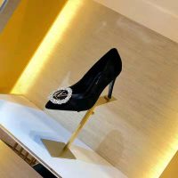 Louis Vuitton LV Women Madeleine Pump in Suede Baby Goat Leather with Oversized LV Circle 8 cm Heel-Black (1)