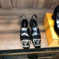 Louis Vuitton LV Women Madeleine Slingback Pump in Patent Calf Leather-Black (1)