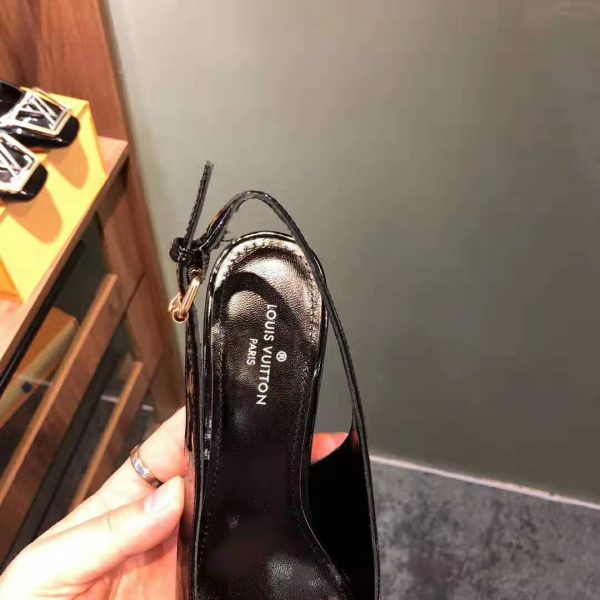 Louis Vuitton LV Women Madeleine Slingback Pump in Patent Calf Leather-Black (8)