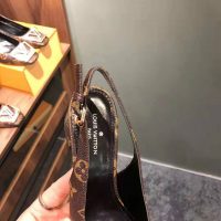 Louis Vuitton LV Women Madeleine Slingback Pump in Patent Monogram Canvas-Brown (1)