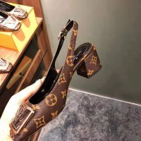 Louis Vuitton LV Women Madeleine Slingback Pump in Patent Monogram Canvas-Brown (1)