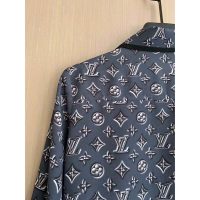 Louis Vuitton LV Women Monogram Shadow Shirt in 100% Silk-Grey (1)
