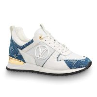 Louis Vuitton LV Women Run Away Sneaker in Monogram Denim and Calf Leather-Blue (1)