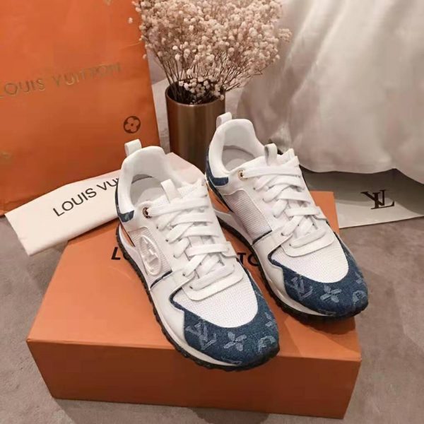 Louis Vuitton LV Women Run Away Sneaker in Monogram Denim and Calf Leather-Blue (3)