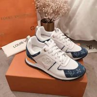 Louis Vuitton LV Women Run Away Sneaker in Monogram Denim and Calf Leather-Blue (1)