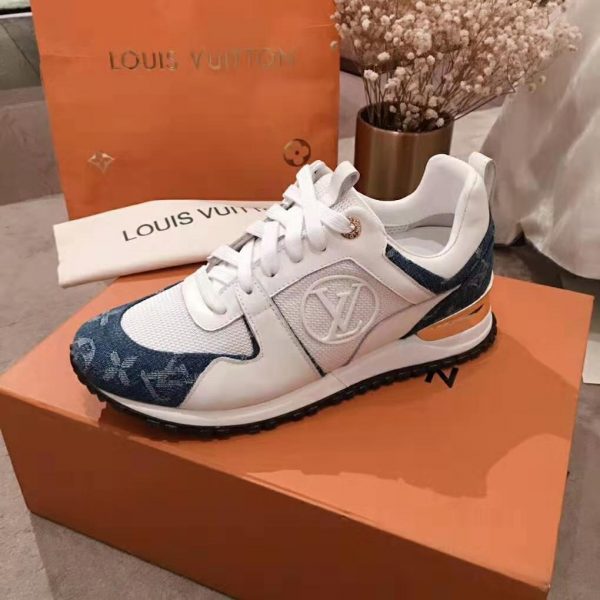 Louis Vuitton LV Women Run Away Sneaker in Monogram Denim and Calf Leather-Blue (8)