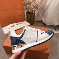 Louis Vuitton LV Women Run Away Sneaker in Monogram Denim and Calf Leather-Blue (1)