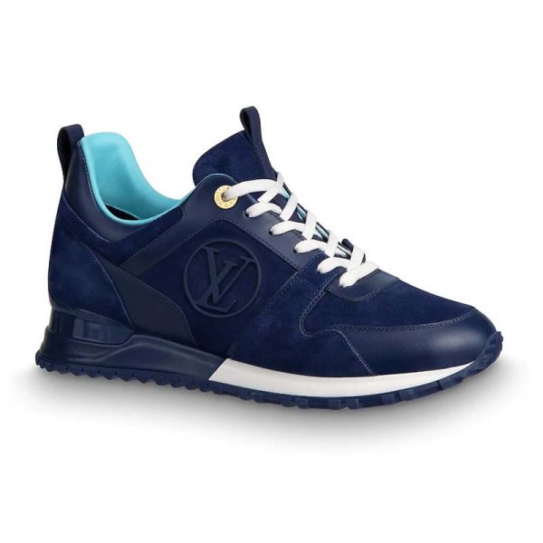 Louis Vuitton LV Women Run Away Sneaker in Suede Calf Leather-Navy (1)