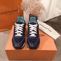 Louis Vuitton LV Women Run Away Sneaker in Suede Calf Leather-Navy (1)